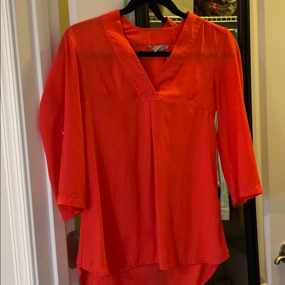 Sheer tangerine top